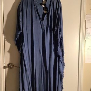 Hand dyed Soft Jean Dress, mlle gabrielle, size 2X, blue